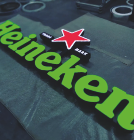 Heineken lit signage example